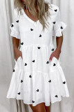 Fashion Casual Print Patchwork V Neck A Line Dresses
