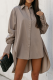 Casual Solid Buckle Asymmetrical Turndown Collar Tops