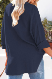 Casual Solid Patchwork Turndown Collar Tops