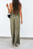 Casual Solid Patchwork Spaghetti Strap Sleeveless Two Pieces