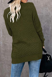 Casual Solid Patchwork Pocket V Neck Tops Sweater