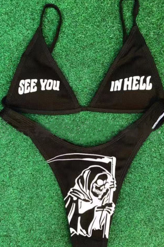 Sexy Letter Print Swimwears