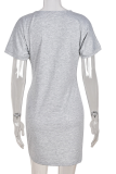 Casual Solid Bandage O Neck Straight Dresses