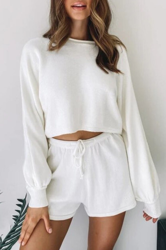 Fashion Casual Solid Patchwork O Neck Long Sleeve Two Pieces