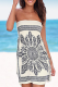 Vintage Print Patchwork Strapless Straight Dresses