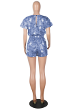 Casual Street The stars Pocket Frenulum O Neck Rompers