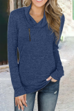 Casual Solid Patchwork U Neck Tops