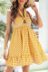 Casual Plaid Bandage Crystal Halter Cake Skirt Dresses