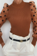Fashion Elegant Polka Dot Patchwork Mesh O Neck Tops