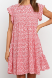 Elegant Floral Patchwork O Neck A Line Dresses