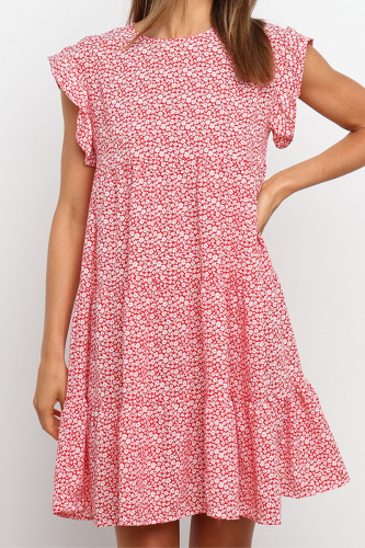 Elegant Floral Patchwork O Neck A Line Dresses