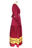 Elegant Print Solid Color A Line Dresses