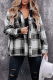 Casual Plaid Patchwork Turndown Collar Tops