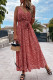 Fashion Street Print Patchwork V Neck A Line Dresses