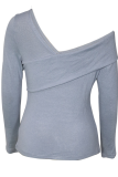 Fashion Solid Patchwork One Shoulder Low Waist Tops