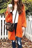 Casual Solid Cardigan Outerwear
