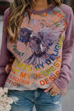 Fashion Casual Print Patchwork O Neck Tops