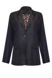 Casual Leopard Patchwork Turndown Collar Outerwear