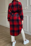 Sweet Elegant Plaid Striped Printing Shirt Collar Outerwear