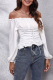 Casual Solid Patchwork Off the Shoulder Tops