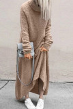 Casual Solid Patchwork Turtleneck One Step Skirt Dresses