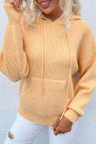 Fashion Casual Solid Patchwork Hooded Collar Tops