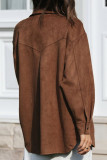 Fashion Casual Solid Patchwork Turndown Collar Outerwear
