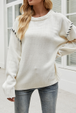 Casual Solid Patchwork Contrast O Neck Tops