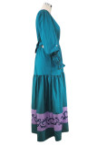 Elegant Print Solid Color A Line Dresses
