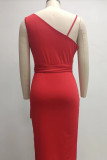 Fashion Sexy Solid Sequined With Belt V Neck One Step Skirt Dresses