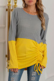 Fashion Casual Solid Patchwork O Neck T-Shirts