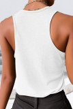 Casual Solid Patchwork U Neck Tops