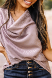 Casual Solid Patchwork U Neck Tops