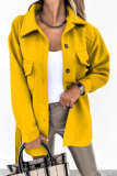 Casual Solid Patchwork Turndown Collar Outerwear
