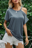 Fashion Sweet Solid Patchwork O Neck T-Shirts