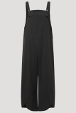 Casual Solid Buttons Capris Loose Jumpsuits