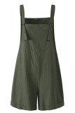 Casual Solid Patchwork Spaghetti Strap Straight Rompers