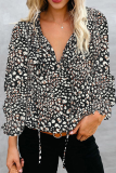 Casual Elegant Print Patchwork Frenulum V Neck Tops