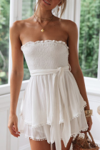 Sexy Solid Bandage Off the Shoulder A Line Dresses