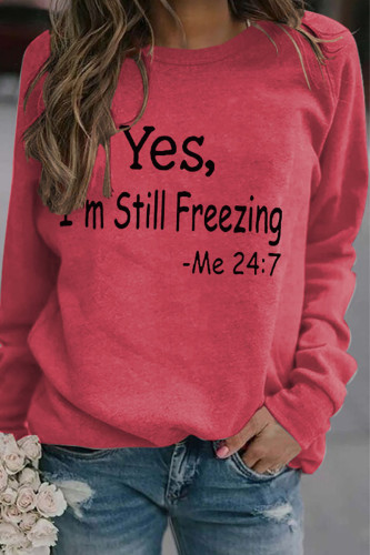Casual Letter Print Printing O Neck Tops