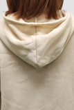 Fashion Casual Patchwork Fold Contrast Hooded Collar A Line Dresses