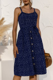 Fashion Casual Print Patchwork Spaghetti Strap A Line Dresses