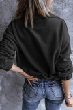 Casual Solid Zipper Collar Tops
