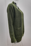 Casual Solid Patchwork Pocket V Neck Tops Sweater