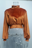 Fashion Casual Solid Patchwork Turtleneck Tops