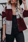 Street Color Block Patchwork Contrast Turndown Collar Outerwear