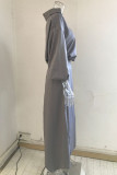 Casual Solid Frenulum Solid Color Long Sleeve Two Pieces