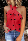 Fashion Street Print Patchwork Halter Tops