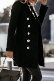 Work Street Solid Buttons Turn-back Collar Outerwear