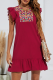 Casual Embroidery Patchwork Flounce A Line Dresses